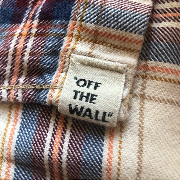 Vans Off The Wall Men’s Size L Tan/Brown Plaid Shirt Long Sleeves Button Down … - Picture 13 of 16